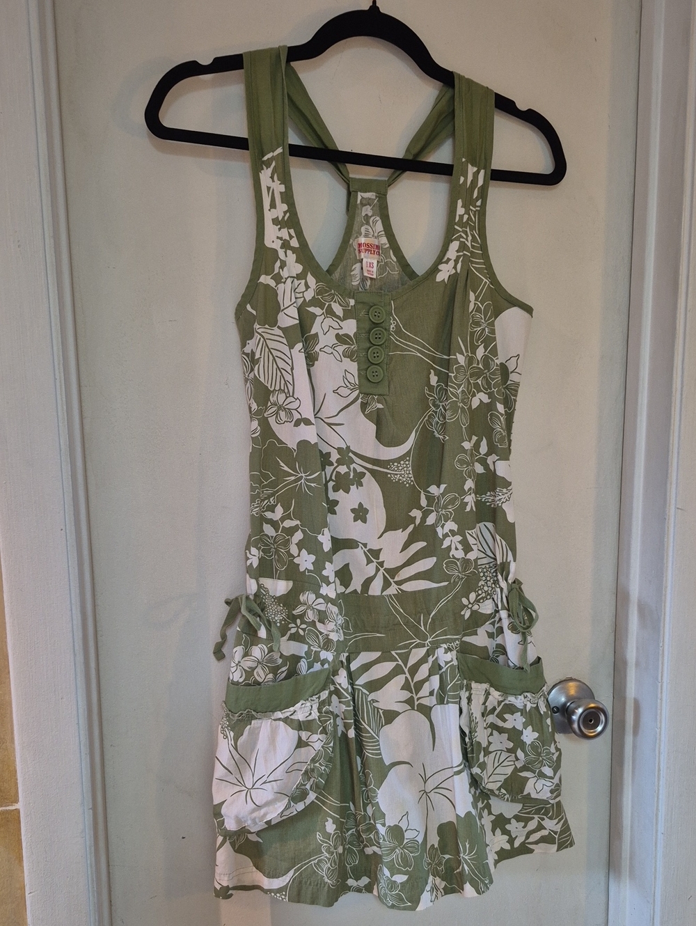 Y2k Mossimo Olive Green Floral Dress